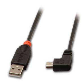 USB 2.0 Kabel Typ A / Mini-B 90° gewinkelt 1m