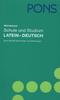 PONS W&ouml;rterbuch Schule und Studium Latein-Deutsch