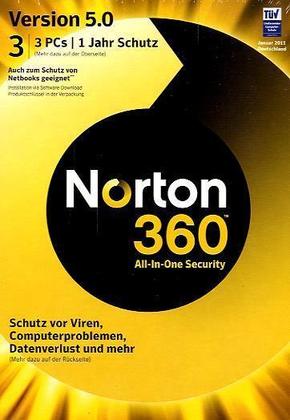 Norton 360 Version 5.0 All-In-One-Security, 1 Benutzer 3 PCs, CD-ROM