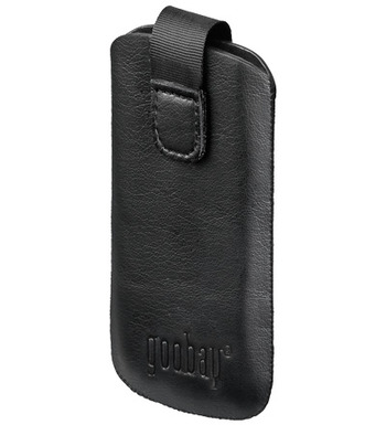 Universal Ledertasche (Kunstleder) schwarz mit Ausziehlasche und G&uuml;rtelschlaufe